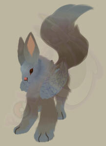 Winged rabbit wolf thing